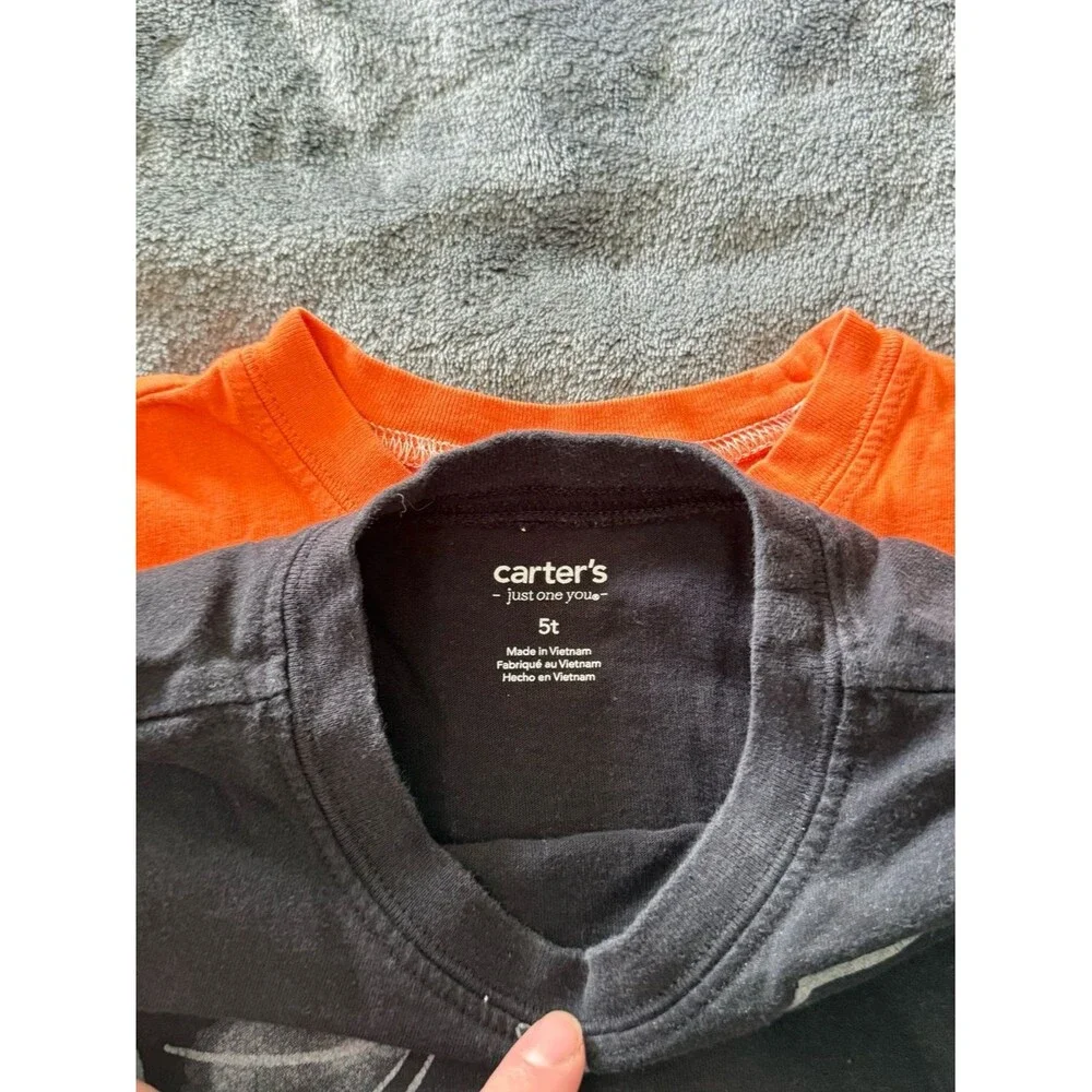 Carter's Orange and Black Kids' Graphic Halloween Tee Duo / bundle 5T unisex